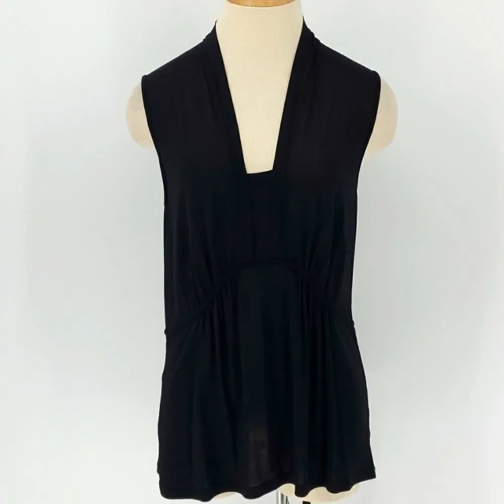 Nine West chiffon black‎ top, size large. Great for layered look.